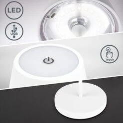 Lampe De Table Rechargeable Dimmable Sans Fil, Lampe De Table Dimmable Intérieur L'extérieur IP54 Fonction Tactile USB-C 2m Blanc -EUROPALAMP Soldes Magasin 94104517 3