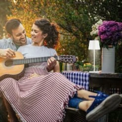 Lampe De Table Rechargeable Dimmable Sans Fil, Lampe De Table Dimmable Intérieur L'extérieur IP54 Fonction Tactile USB-C 2m Blanc -EUROPALAMP Soldes Magasin 94104517 4