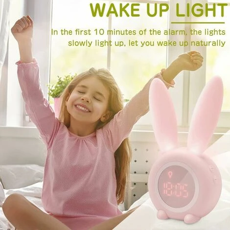 Réveil Pour Enfants - Lapin Mignon - Réveil Créatif - Lampe De Chevet - Fonction Snooze - Chronométré 4 Réveil Pour Enfants - Lapin Mignon - Réveil Créatif - Lampe De Chevet - Fonction Snooze - Chronométré – Image 4