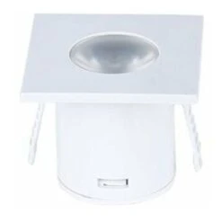 Mini Spot LED Encastrable 1W 90° Carré Blanc - Blanc Chaud 2300k