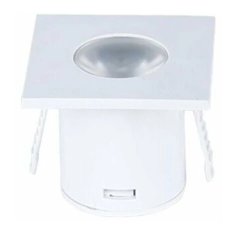 Mini Spot LED Encastrable 1W 90° Carré Blanc - Blanc Chaud 2300k 1 Mini Spot LED Encastrable 1W 90° Carré Blanc - Blanc Chaud 2300k