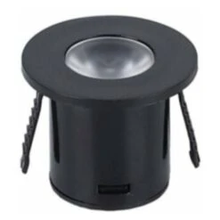 Mini Spot LED Encastrable 1W 90° Rond Noir - Blanc Chaud 2300k -