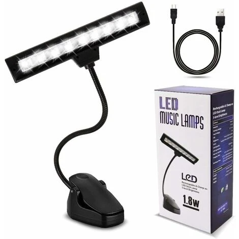 Lampe De Pupitre 3 Températures De Couleur 9 Modes Dimmables Lampe De Chevet Piano DJ Câble De Charge USB 1 Lampe De Pupitre 3 Températures De Couleur 9 Modes Dimmables Lampe De Chevet Piano DJ Câble De Charge USB