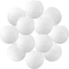12x Lanterne Papier 20 Cm Blanche - Suspension Boule Papier 20 Cm (12'') Type Lanterne Japonaise Pour Decoration Mariage - 12 Pièces - Le Must De La Gamme De Lampions Papier - Notice En Français.