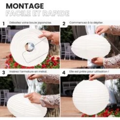 12x Lanterne Papier 40 Cm Blanc - Suspension Boule Papier 40 Cm (12'') Type Lanterne Japonaise Pour Decoration Mariage - 12 Pièces - Le Must De La Gamme De Lampions Papier - Notice En Français. 8 12x Lanterne Papier 40 Cm Blanc - Suspension Boule Papier 40 Cm (12'') Type Lanterne Japonaise Pour Decoration Mariage - 12 Pièces - Le Must De La Gamme De Lampions Papier - Notice En Français. -EUROPALAMP Soldes Magasin 94917390 4