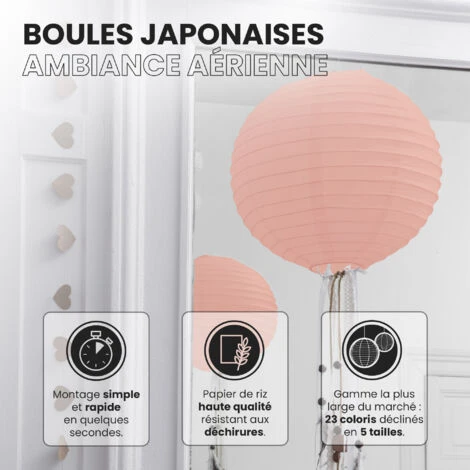 12x Lanterne Papier 40 Cm Pêche - Suspension Boule Papier 40 Cm (12'') Type Lanterne Japonaise Pour Decoration Mariage - 12 Pièces - Le Must De La Gamme De Lampions Papier - Notice En Français. 2 12x Lanterne Papier 40 Cm Pêche - Suspension Boule Papier 40 Cm (12'') Type Lanterne Japonaise Pour Decoration Mariage - 12 Pièces - Le Must De La Gamme De Lampions Papier - Notice En Français. – Image 2