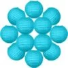 12x Lanterne Papier 20 Cm Turquoise - Suspension Boule Papier 20 Cm (12'') Type Lanterne Japonaise Pour Decoration Mariage - 12 Pièces - Le Must De La Gamme De Lampions Papier - Notice En Français.