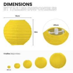 12x Lanterne Papier 10 Cm Jaune - Suspension Boule Papier 10 Cm (12'') Type Lanterne Japonaise Pour Decoration Mariage - 12 Pièces - Le Must De La Gamme De Lampions Papier - Notice En Français. -EUROPALAMP Soldes Magasin 94919099 3