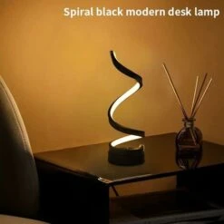 Lampe De Table，Lampe De Table Dimmable De Bureau Spirale Led - 19W ， Protection Des Yeux ， Lampe De Chevet Luminaires Intérieur，Blanc Chaud，or -EUROPALAMP Soldes Magasin 95079072 4