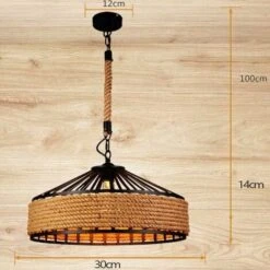 Lustre En Corde Chanvre Rétro Industriel Fer Lampe Suspendue Vintage Loft E27 Pendentif Lumières Réglable En Hauteur Suspension Intérieur Éclairage Salle À Manger Chambre Salon Cuisine Lampes -EUROPALAMP Soldes Magasin 95224987 5