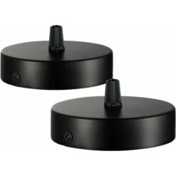 Canopée De Plafond 100 X 20 Mm, Boîte De Jonction En Métal, Abat-jour Rond 1 Trou – Rosace De Plafond – Noir Mat, Toutes Les Lampes Convient (2 Pcs) - MODOU