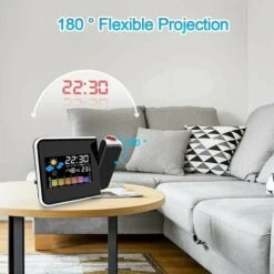 Réveil à Projection Réveil à Projection Au Plafond Réveil Numérique Réveil à Projection Réveil Numérique à LED Avec Station De Temps LCD Température Et Date Chargement USB 12 Heures Et 24 Heures Chamb -EUROPALAMP Soldes Magasin 95475024 3