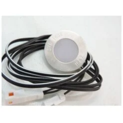 Spot LED 0.3W Rond Ø 45mm Encastré Inox 304 Brossé Lumière Ambre Extra Fin 7mm 12V DC (alim Non Incl) Intérieur IP67 ARIC 5502