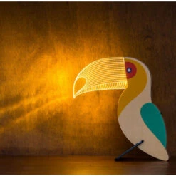 Veilleuse Acrylique Créative Animaux En Bois Lumières LED De Décoration De Salon Et De Chambre à Coucher Lumières LED En Forme De Toucan
