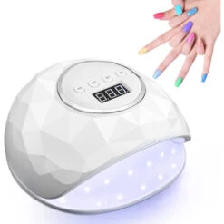 Lampe UV Sèche Ongles, 86W UV LED Séchoir à Ongles Professionnel Automatique Pour Vernis Semi Permanent,Main Et Pieds,Séchage Rapide 4 Minutries 10/30/60/99s,LCD Ecran,Base Amovible