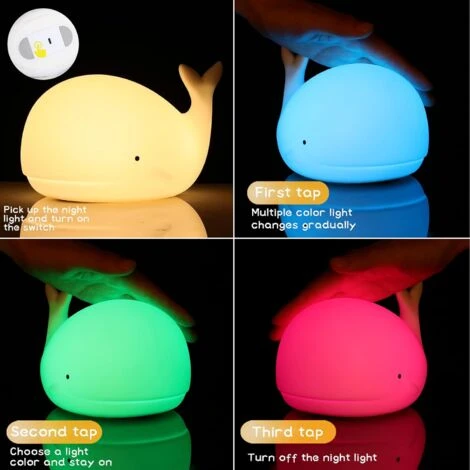 Veilleuse Bébé Baleine, Lampe Enfant, Lampe Baleine 7 Couleurs Changeantes, Veilleuse Rechargeable, Lampe Baleine 2 Veilleuse Bébé Baleine, Lampe Enfant, Lampe Baleine 7 Couleurs Changeantes, Veilleuse Rechargeable, Lampe Baleine – Image 2