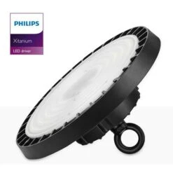 Suspension Industrielle UFO 200W 5000K Driver Philips Dimmable 1-10V