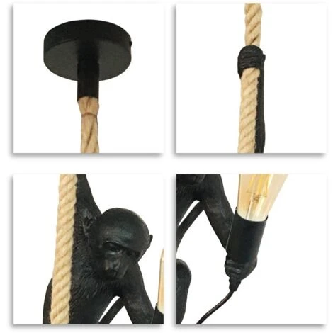 Suspension Singe Monkey Ximpa Noir 3 Suspension Singe Monkey Ximpa Noir – Image 3