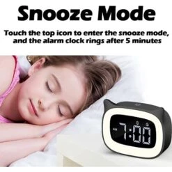 Réveil,réveil Enfant Educatif, 18 Types De Musique Reveil Veilleuse Enfant LED Veilleuses Educatif Jour/nuit Lumineux 5 Couleurs Snooze Réveil 2 Alarmes Pour Fille Garcon,Blanc -EUROPALAMP Soldes Magasin 96715618 5
