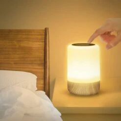 LLING Lampe De Chevet Sans Fil Tactile Réglable Par La Lumière, LED A Batterie, 4 Décoloration, 3 Luminosité, LED Rechargeable Pour Enfants, Avec Minuterie Pour La Chambre, La Table Et La Nuit