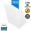 Pack 6 Panneaux Slim LED 60x60 44W UGR19 Philips Driver Blanc Neutre