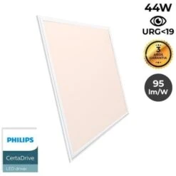 Pack 4 Panneaux Slim LED 600x600x15mm 44W UGR19 Philips Driver Blanc Chaud