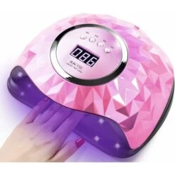 Lampe à Ongles à LED UV 220W, Lampe De Séchage Des Ongles à LED UV Avec 4 Réglages De Minuterie, Outils D'art Des Ongles à Capteur Automatique Professionnel (Pink)