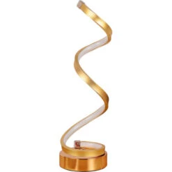 Lampe De Chevet En LED Spirale 19W Blanc Chaud Protection Des Yeux Luminosité, LED Lampe De Table/éclairage Décoratif Pour Chambre à Coucher Salon (or)