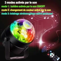 Boule Disco Lumières Disco Lumière Soirée Lampe De Scène Éclairage De Discothèque Projecteur Effet Spot Stade Télécommande, Irisfr（2pcs） -EUROPALAMP Soldes Magasin 97447248 5