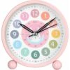 Réveil D'apprentissage Pour Enfants, Jolie Horloge De Bureau Silencieuse, 10,2 Cm (lapin Rose)