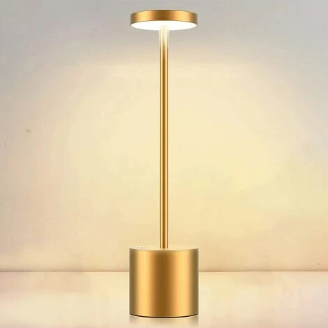 Lampe De Table Sans Fil, Batterie Rechargeable 6000 MAh, 2 Niveaux De Luminosité, Lampe De Chevet En Métal, Pour Salon, Chambre à Coucher, Bureau, Studio (doré) 1 Lampe De Table Sans Fil, Batterie Rechargeable 6000 MAh, 2 Niveaux De Luminosité, Lampe De Chevet En Métal, Pour Salon, Chambre à Coucher, Bureau, Studio (doré)
