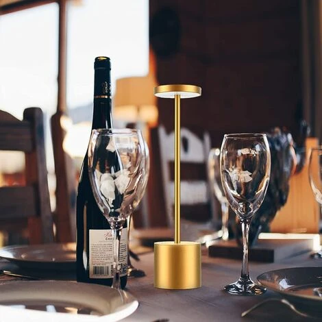 Lampe De Table Sans Fil, Batterie Rechargeable 6000 MAh, 2 Niveaux De Luminosité, Lampe De Chevet En Métal, Pour Salon, Chambre à Coucher, Bureau, Studio (doré) 5 Lampe De Table Sans Fil, Batterie Rechargeable 6000 MAh, 2 Niveaux De Luminosité, Lampe De Chevet En Métal, Pour Salon, Chambre à Coucher, Bureau, Studio (doré) – Image 5