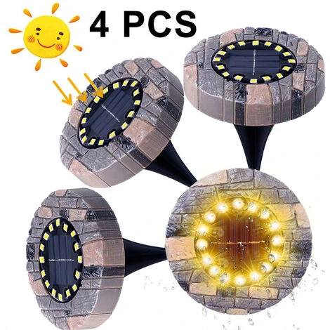 4pcs IP65 étanche Résine Solaire Lumières Jardin 16LED Blanc Chaud Paysage éclairage LED Encastré Spot Solaire Extérieur Pour Cour Allée Pelouse 1 4pcs IP65 étanche Résine Solaire Lumières Jardin 16LED Blanc Chaud Paysage éclairage LED Encastré Spot Solaire Extérieur Pour Cour Allée Pelouse