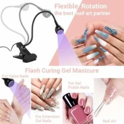 5W Lampe à Ongles UV Gel Pose Capsules Americaine, Pour UV Gel Colles Vernis à Ongles En Gel, Mini Lampes De Séchage Pour Le Durcissement De La Résine, LED USB Utraviolette Avec Clip -EUROPALAMP Soldes Magasin 98372188 3