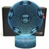 Deal Best Football Forme 3d Illusion Optique Intelligent 7 Couleurs Led Night Light Lampe De Table Avec Câble D'alimentation Usb Paris Saint Germain