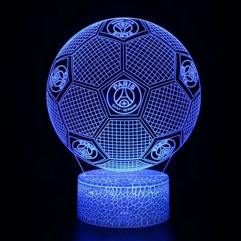 Deal Best Football Forme 3d Illusion Optique Intelligent 7 Couleurs Led Night Light Lampe De Table Avec Câble D'alimentation Usb Paris Saint Germain 4 Deal Best Football Forme 3d Illusion Optique Intelligent 7 Couleurs Led Night Light Lampe De Table Avec Câble D'alimentation Usb Paris Saint Germain – Image 4