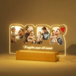 Lampe Photo Personnalisée Cadeau Papa Veilleuse Anniversaire Personnalisée Fête Des Pères Idée Cadeau Plaque Plexiglas Décorations Maison Veuillez Contacter Le Service Client Pour Envoyer Des Photos D