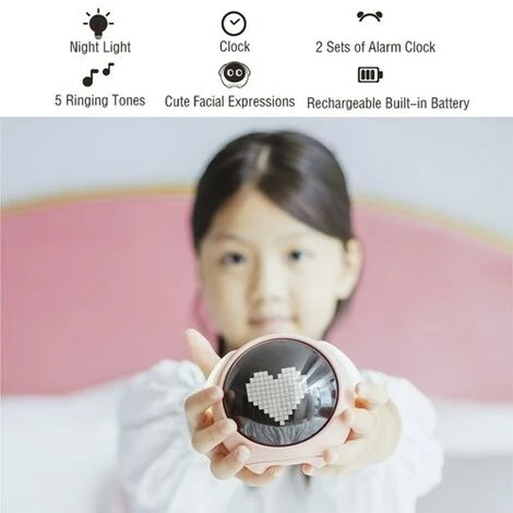 LECHUANG Réveil Numérique Mignon Pour Enfants Avec écran D'affichage à LED D'expression Faciale De Réveil Fonction Snooze Chambre Salon Salle D'étude Bureau 3 LECHUANG Réveil Numérique Mignon Pour Enfants Avec écran D'affichage à LED D'expression Faciale De Réveil Fonction Snooze Chambre Salon Salle D'étude Bureau – Image 3