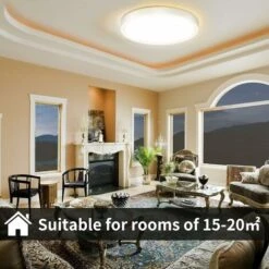 LECHUANG Plafonnier LED, Luminaire Plafonnier 28W 4500K, Lampe De Plafond LED Moderne Salle Blanc Neutre, Imperméable IP44, 22CM, Applicable à Salle De Bain, Chambre, Cuisine, Salon, Balcon, Couloir [ -EUROPALAMP Soldes Magasin 98443358 3