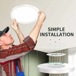 LECHUANG Plafonnier LED, Luminaire Plafonnier 28W 4500K, Lampe De Plafond LED Moderne Salle Blanc Neutre, Imperméable IP44, 22CM, Applicable à Salle De Bain, Chambre, Cuisine, Salon, Balcon, Couloir [ -EUROPALAMP Soldes Magasin 98443358 5