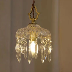 LECHUANG Plafonnier Avec Perles Blanc Rond E14 --1524cm