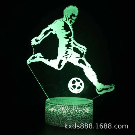 Veilleuse 3D Football Avec Base En Hêtre Avec 16 Lumières Fantômes LED à Changement De Couleur Et Télécommande, Décoration De Chambre, Anniversaire, Cadeau De Noël Pour Enfants 1 Veilleuse 3D Football Avec Base En Hêtre Avec 16 Lumières Fantômes LED à Changement De Couleur Et Télécommande, Décoration De Chambre, Anniversaire, Cadeau De Noël Pour Enfants