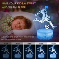 Veilleuse 3D Football Avec Base En Hêtre Avec 16 Lumières Fantômes LED à Changement De Couleur Et Télécommande, Décoration De Chambre, Anniversaire, Cadeau De Noël Pour Enfants 9 Veilleuse 3D Football Avec Base En Hêtre Avec 16 Lumières Fantômes LED à Changement De Couleur Et Télécommande, Décoration De Chambre, Anniversaire, Cadeau De Noël Pour Enfants -EUROPALAMP Soldes Magasin 98873396 5
