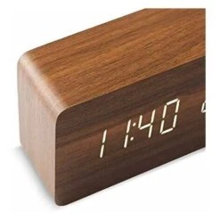 Réveil Moderne En Bois - LED Réveil En Bois Numérique Réveil Bureau Date Température Affichage Humidité 12/24 Heure - Pour La Maison, La Chambre à Coucher, Le Bureau (Marron) -EUROPALAMP Soldes Magasin 99373552 3