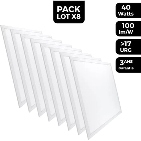 EUROPALAMP Dalle LED 600x600 40W Lot De 8 Pcs Blanc Neutre 4000k Haute Luminosité 1 EUROPALAMP Dalle LED 600x600 40W Lot De 8 Pcs Blanc Neutre 4000k Haute Luminosité